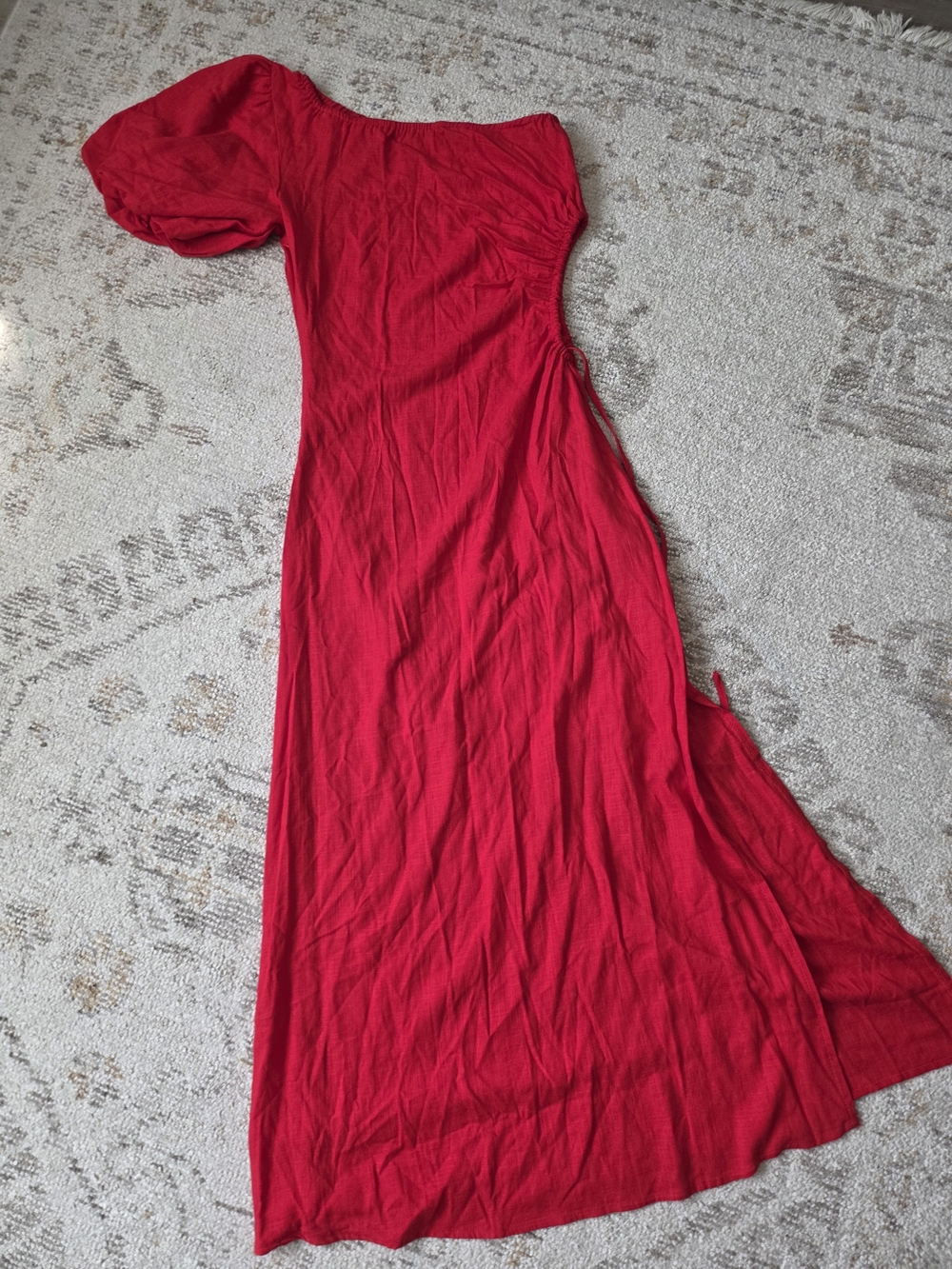 Petal & Pup Red One-Shoulder Maxi Dress
